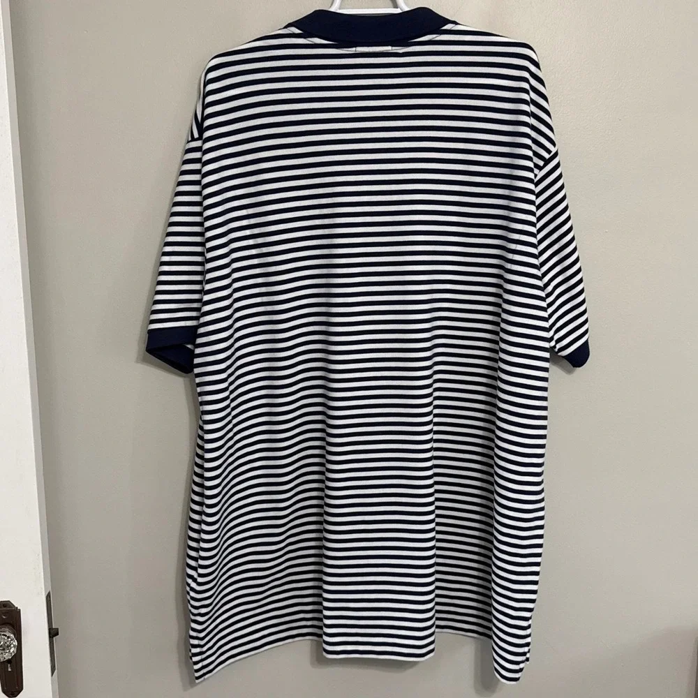NEW Polo Ralph Lauren Mens 5XB White Navy Striped Short Sleeve Polo Shirt